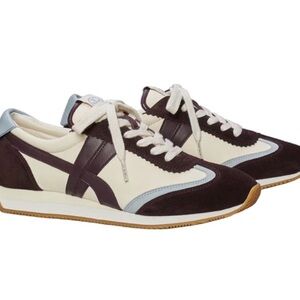 Tory Burch Hank Sneaker, Ivory Blue & Brown